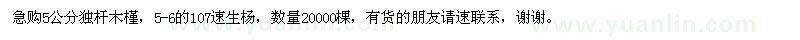 求购独杆木槿、107速生杨