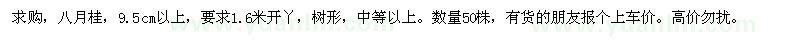 求购八月桂，9.5cm以上 