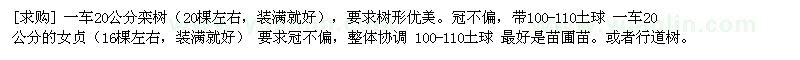 求购一车20公分栾树 一车20公分的女贞