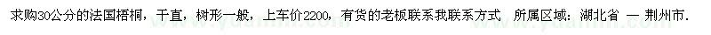 求购30公分的法国梧桐