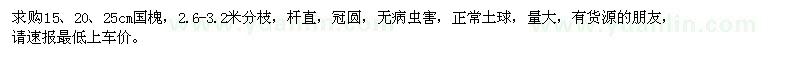 求购15,20,25cm国槐