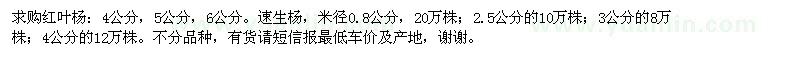 求购红叶杨、速生杨