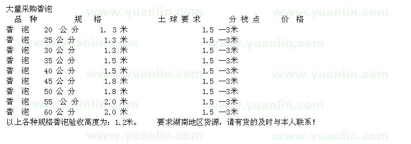 求购大规格香泡