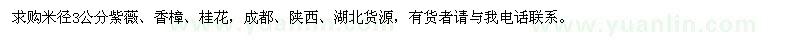 求购米径3公分紫薇、香樟、桂花