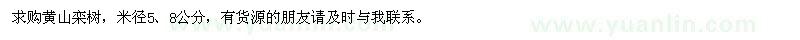 求购米径5、8公分黄山栾树