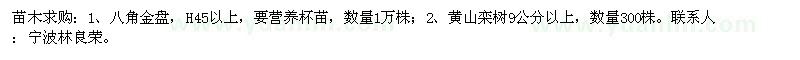 求购八角金盘、黄山栾树