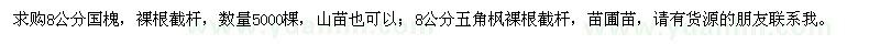 求购8公分国槐、五角枫