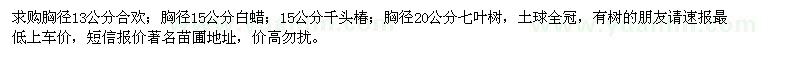 求购合欢、白蜡、千头椿