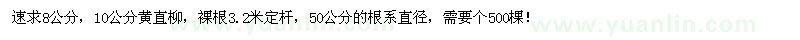 求购8、10公分黄直柳