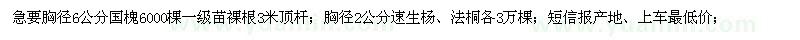 求购国槐、速生杨、法桐