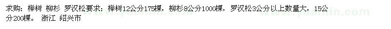 求购榉树、柳杉、罗汉松