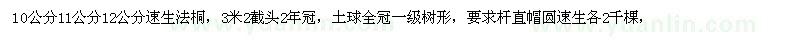 求购10、11、12公分速生法桐