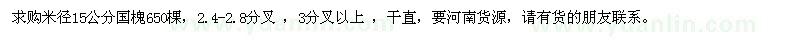 求购米径15公分国槐650棵