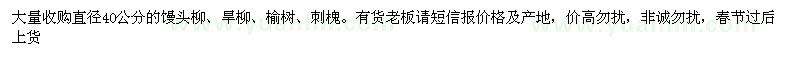 求购直径40公分的馒头柳、旱柳、榆树、刺槐