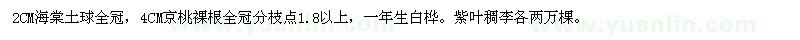 求购王族、光辉海棠、京桃、紫叶稠李