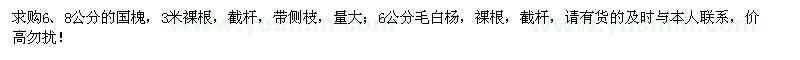 求购6、8公分国槐、6公分毛白杨