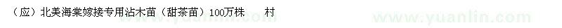 求购北美海棠嫁接专用沾木苗（甜茶苗）100万株