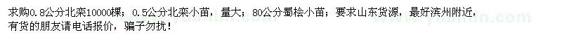 求购北栾小苗、蜀桧小苗