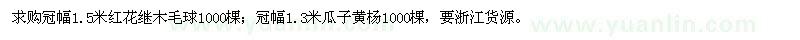 求购红花继木毛球、瓜子黄杨