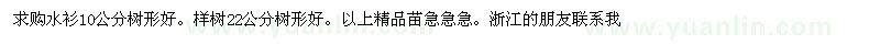 求购水衫10公分树形好