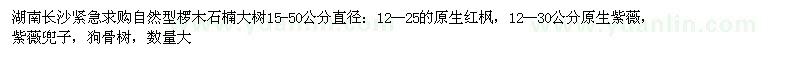 求购自然型椤木石楠大树、红枫、紫薇