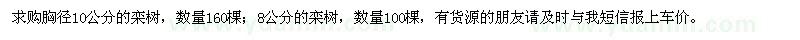 求购8公分、10公分的栾树