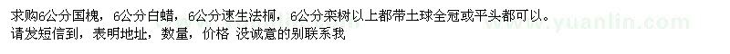 求购国槐、白蜡、速生法桐