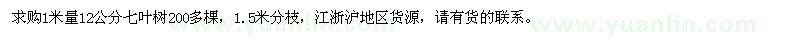 求购12公分七叶树200多棵