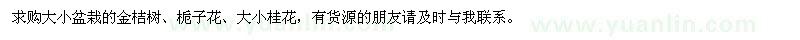 求购金桔树、栀子花、桂花