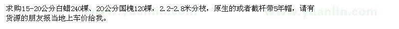 求购15-20公分白蜡、20公分国槐