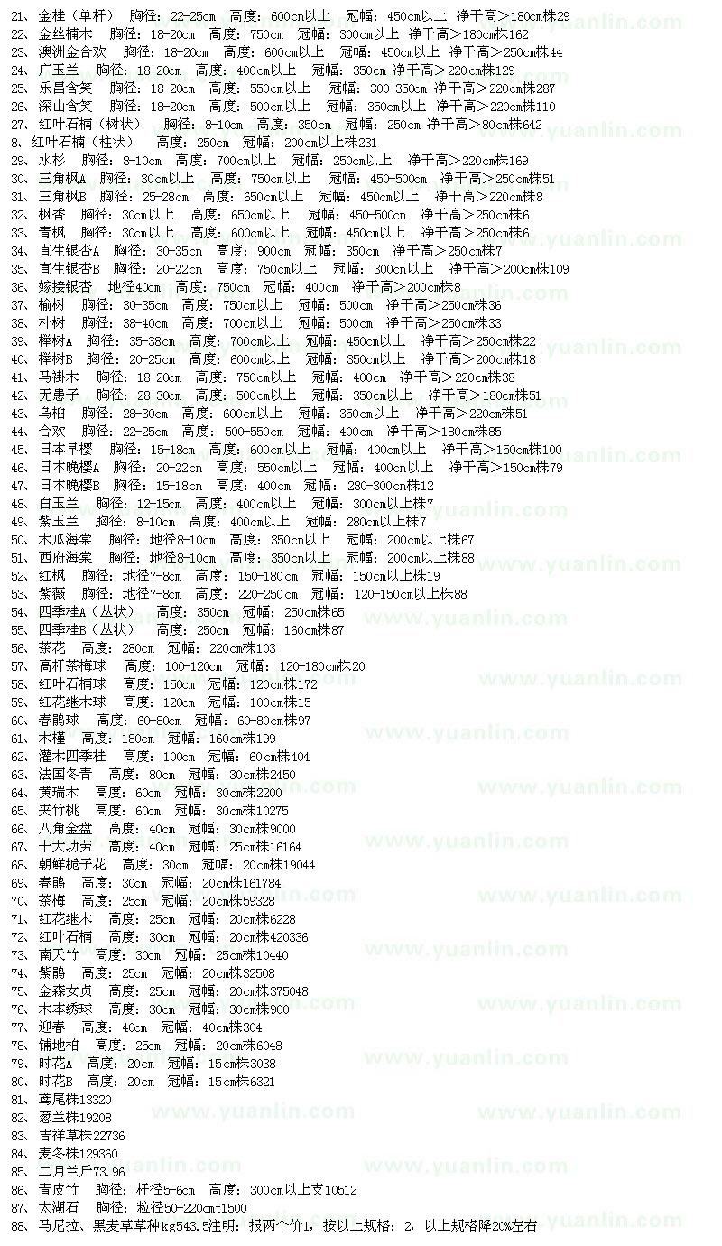 求购金桂、金丝楠木、广玉兰、澳洲金合欢、红叶石楠、乐昌含笑、深山含笑等绿化树木