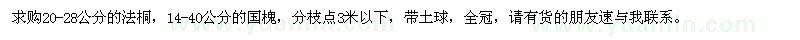 求购法桐、国槐