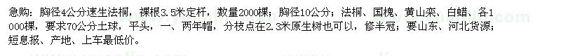 求购速生法桐、国槐、黄山栾、白蜡