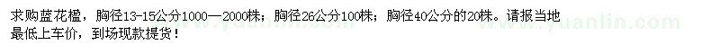 求购胸径13-15、16、40公分蓝花楹