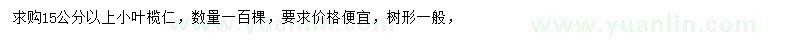 求购15公分以上小叶榄仁