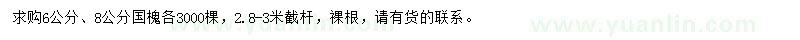 求购6、8公分国槐