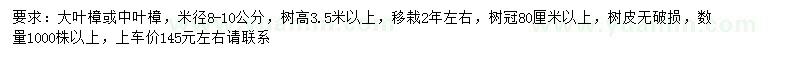 求购米径8-10公分大叶樟