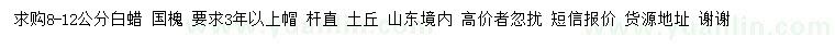 求购8-12公分国槐、白蜡