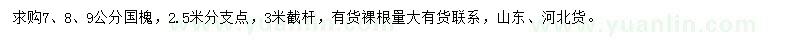 求购7、8、9公分国槐