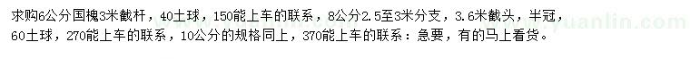 求购6、8、10公分国槐