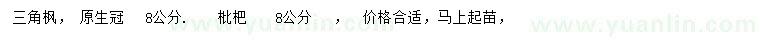 求购8公分三角枫、枇杷