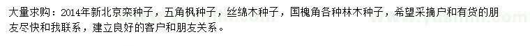 求购北京栾种子、五角枫种子、丝绵木种子等