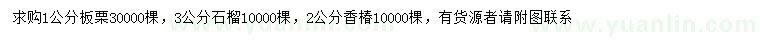 求购板栗、石榴、香椿