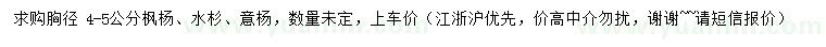 求购水杉、枫杨、意杨