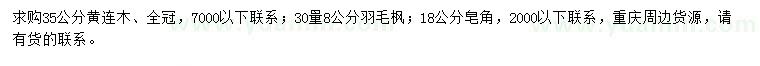 求购黄连木、羽毛枫、皂角