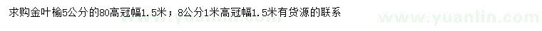 求购5、8公分金叶榆