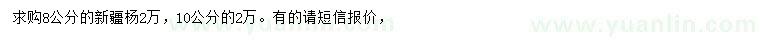 求购8、10公分新疆杨