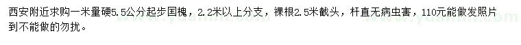 求购1米量5.5公分以上囯槐