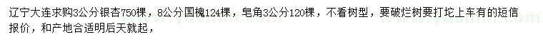 求购银杏、国槐、皂角