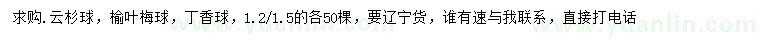 求购云杉球、榆叶梅球、丁香球